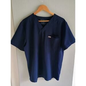 Navy V-Neck Medical Scrub Top - Navy
